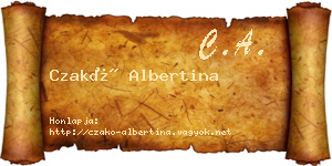 Czakó Albertina névjegykártya